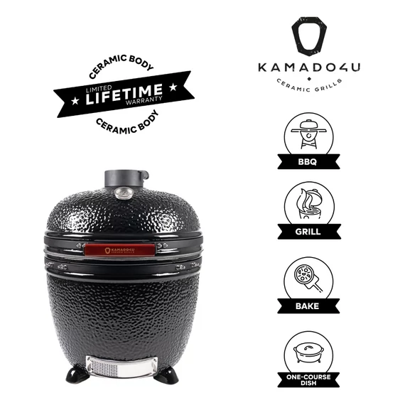 Kamado4u NEO CLASSIC Greater kerámia grill fekete pultba építhető