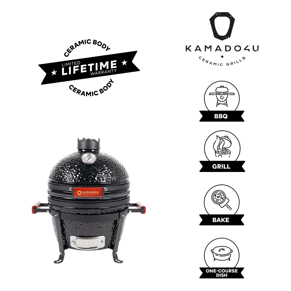 Kamado4u EVO Traveller kerámia grill fekete asztali
