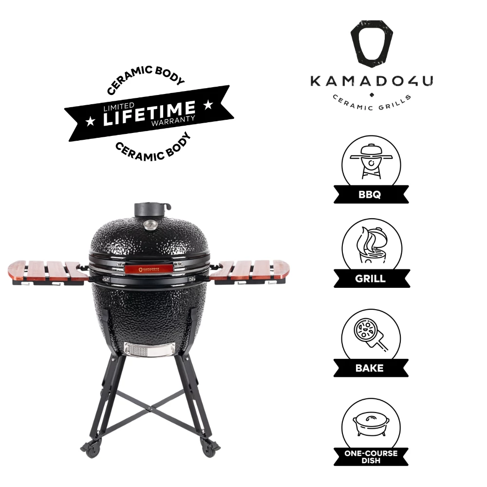 Kamado4u NEO CLASSIC Greater kerámia grill fekete állványos