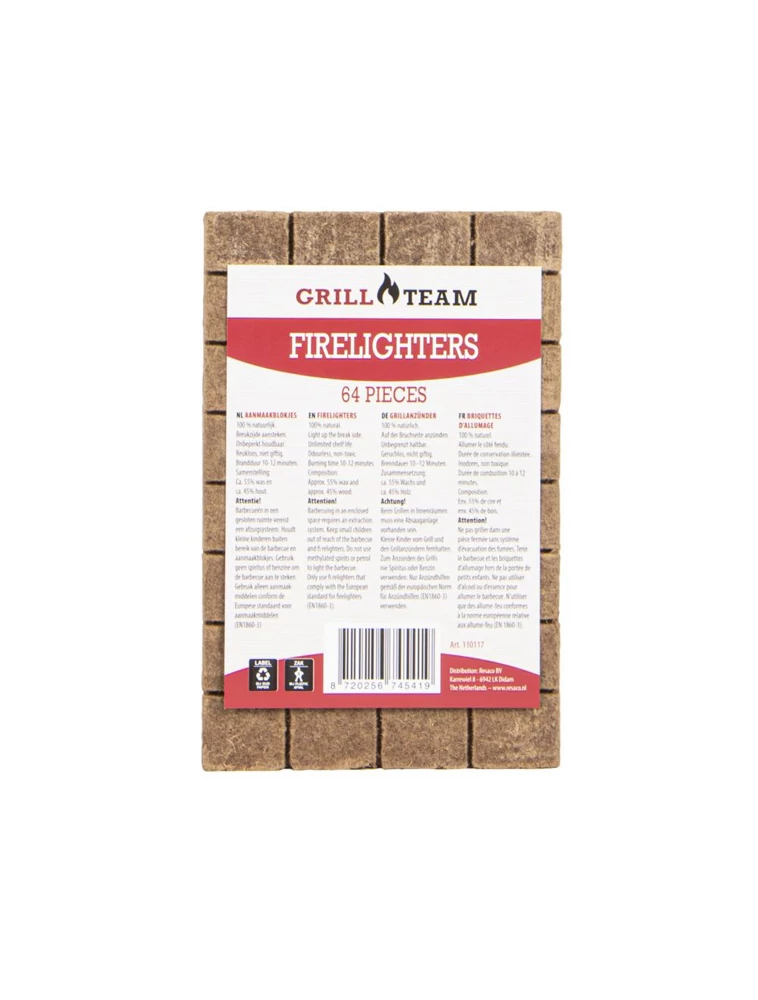 GrillTeam Firelighters (64 pieces)