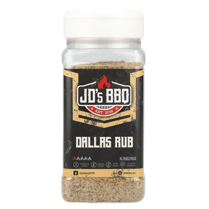 JD's BBQ Hungary Dallas Rub 300g szóródobozban