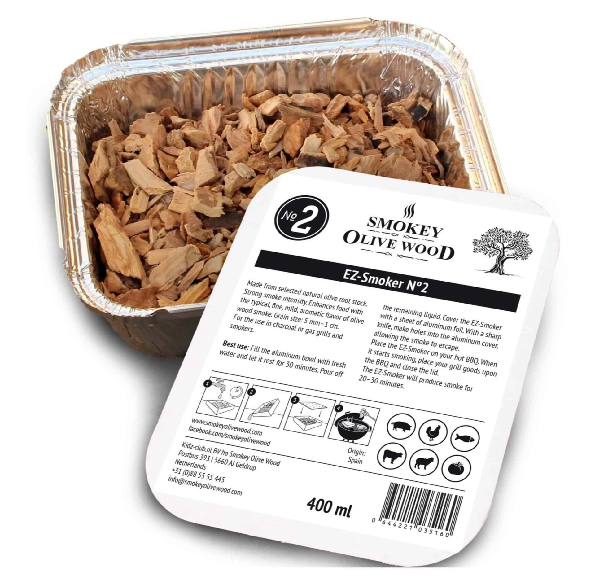 Smokey Olive Wood - EZ-Smoker Oliva Faforgács No2 (400ml)